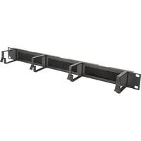 Kabelrangierpanel mit Bürstenleisten für 483 mm (19")-Schränke, Kabelführung schwarz, 1 HE