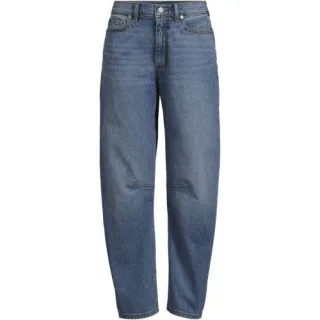 Soft Denim Relaxte Barrel-Jeans Mid Waist in Plus-Größe, Damen, size: plus, Blau, by Lands' End