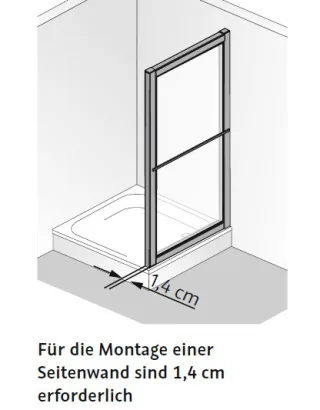 HSK Prima Seitenwand zur Gleittür 3-teilig 23xxxx