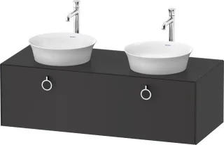 Duravit White Tulip Konsolenwaschtischunterbau wandhängend Graphit Seidenmatt 1300x550x408 mm - WT49 WT4983B58580010