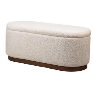 Nordlys Sitzbank, Weiß, Textil, 100x40x40 cm, Esszimmer, Bänke, Sitzbänke