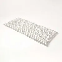 Homescapes Stuhlkissen 2-Sitzer Bankauflage mit Streifen, 100% Baumwolle, grau