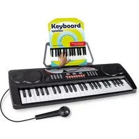 McGrey Home-Keyboard BK-4910 Einsteigerkeyboard mit 49 Tasten und Keyboardschule (Schule-Set, 2-St., inkl. Mikrofon, Notenständer & Schule), mit 16 Sounds, 10 Rhythmen und Lernfunktion
