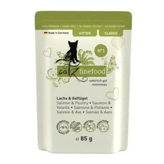 Catz finefood Nassfutter Katze Classic Kitten No. 05 Lachs und Geflügel 32x85 g