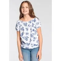 KangaROOS Carmenshirt Kangaroos Mädchen Kurzarm, dynamische Passform, Allover-Druck, Carmenausschnitt