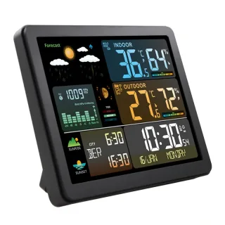 Electronic Weather Station Smart Color Screen Multi-function Alarm Clock Thermometer Hygrometer Weather Forecast Display