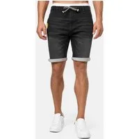 Indicode Jeansshorts Herren Azibo Jeans Shorts Herrenshorts elastischer Bund samt Tunnelzug
