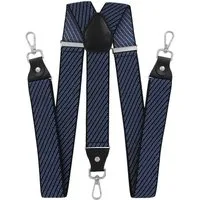 axy Hosenträger Herren Y-Form 3,5 cm breit, elastisch, mit 3 robusten Karabinern verstellbar 120cm Lang für Anzug Jeans Chinos Rockabilly Suspenders