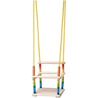 Woodyland Einzelschaukel 10320 Naturholz - Gitterschaukel / Babyschaukel, Rückenlehne, bis 35kg