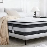 Federkernmatratze Matratze H3/H4, 7-Zonen, KühlNest Federkern, Inofia, 28 cm hoch, 120×200cm, Schwarzweiß