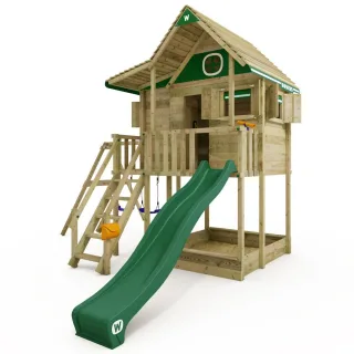 Stelzenhaus mit Rutsche, Sandkasten, 1,50 m Podesthöhe & 2,30 m Höhe - Massivholz Spielturm Gartenhaus für Kinder - Smart ParkHouse von Wickey