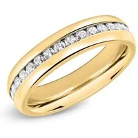 Unique Fingerring Vergoldeter Edelstahlring mit Zirkonia in 5mm Breite