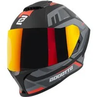 Bogotto Motorradhelm Phantom Codex Fiberglass Helm, vorbereitet für Kommunikationssystem,Notfallsystem-Polsterung (EQ