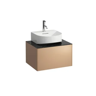 LAUFEN Waschtischunterschrank SONAR f.HWB H816341/2 1 Schubl 575x455 Ausschn mi Kupfer&Nero Marquina H4054310341411