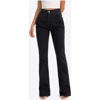 Imily Bela Schlagjeans Damen Jeanshose im Schlag-Schnitt mit hoher Bundhöhe (Packung, 1-tlg., 1per-Pack) 5-Pocket-Style