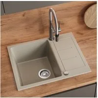 Bergstroem Granitspüle Rom, Beige, 62 x 50 cm, Rechteckig, 62/50 cm, (1 St)