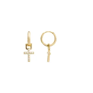 Luxenter Ohrringe aus 18k Gelbgold mit funkelnden Zirkonias - Lizel