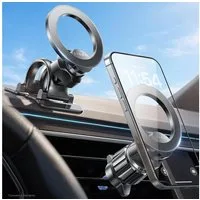 LISEN Smartphone-Halterung MagSafe Autohalterung Saugnapf Silikon 30KG Handyhalterung Auto KFZ, (Silikon hitzebeständig, 24 N52-Magnete, 2400gf, 360° drehbar, -30°C)