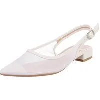 Ital-Design Elegante Sling-Pumps mit atmungsaktivem Obermaterial und Blockabsatz Schnürpumps (91512343) Blockabsatz Schnür- & Riemchenpumps in Weiß