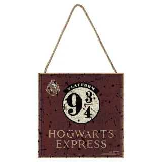 Harry Potter - Tafel "Hogwarts Express Platform 9 3/4", Holz (Burgunderrot)