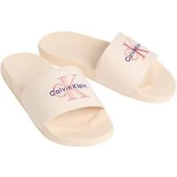 Calvin Klein ESS SLIDE CV WN Pantolette Sommerschuh, Poolslides, Pantolette, Strandschuh mit Logoschriftzug