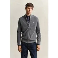 Gant Strickjacke MICRO TEXTURED COTTON ZIP Regular fit mit Stehkragen