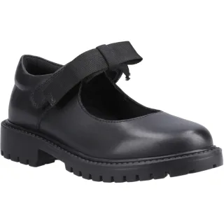 Hush Puppies Astrid Schleifen Leder Mädchen schwarze Schuhe