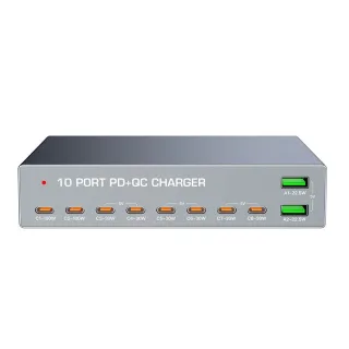 Bakeey WLX-X6Y 140W 10-Port USB PD Charger 2USB-A+8USB-C PD3.0 Fast Charging Desktop Charging Station EU Plug for iPhone