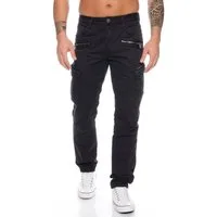 Cipo & Baxx Cargohose Herren Cargo Jeans Hose im modernen Design Schicke Nahtverzierungen