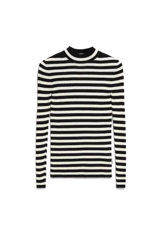 Armedangels - ALAANIA STRIPED black-oatmilk - Gr. - XS