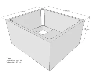 Neuesbad Wannenträger für Bette tief 90x80x28 SD21093