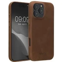 kalibri Handyhülle Hülle für Apple iPhone 16 Pro Max, Leder Handy Cover Case - Hardcover Schutzhülle