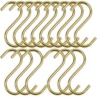 SO-TECH® S-Haken für Rundstäbe bis Ø 30 mm für Garderoben, Küchenreling uvm., (Spar-Set, 15-St), Antik Gold galvanisiert