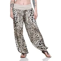 OriginalYou Haremshose Sommerhose für Damen leichte Flatterhose Leo Look luftig & leicht, mit elatischem Bund, ansprechender LEO-Print