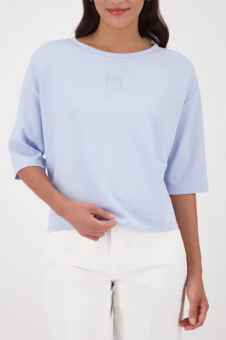 monari - Sweatshirt mit Präge-Emblem light sky - Gr. - 40