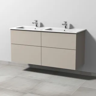 Sanipa 3way Waschtischunterbau zu Duravit ME by Starck Waschtisch mit 4 Auszügen, Kaschmir-Matt SP7281U