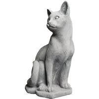 gartendekoparadies.de Gartenfigur Stehende Katze, Steinfigur, H. 40 cm, 12 kg, Frostsicher