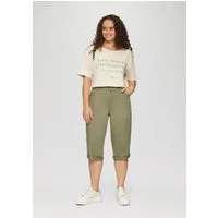 QS Shorts Hose Elastische Capri-Hose aus Baumwoll-Satin