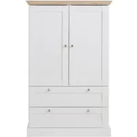 OTTO home Kleiderschrank Binz, Wäscheschrank, Mehrzweckschrank, skandinavischer Landhausstil (B/H/T ca. 84/130/35 cm) viele Stauraummöglichkeiten, Metallgriffe, Türen mit Rahmen/ Kassetten