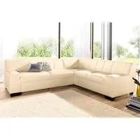 DOMO collection Ecksofa Norma Top, elegant und modern, flache Armlehnen, L-Form, wahlweise mit Bettfunktion