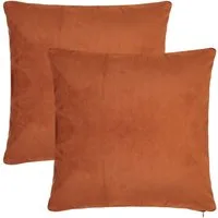 BARBONS Kissenbezug Stilvolle Kissenbezüge aus samtigem Stoff, Kissenhülle, (2 Stück), Rostbraun