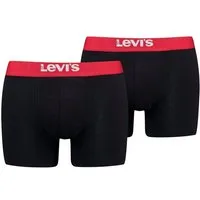 Levi's® Boxershorts LEVIS MEN SLD BASC BOXER BRIEF ORG CO 2P (Packung, 2er Pack) mit breitem Logobund
