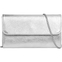 Caspar Clutch Abendtasche Metallic Leder Damen Tasche - PREMIUM LINE - Modell No.779, leicht, elegant & langlebig- 100% Echtleder - Handmade in Italy