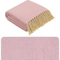 Marrakesch Orient & Mediterran Interior Tagesdecke Boho Tagesdecke Calix handgefertigt aus Baumwolle in Pink 150 cm Deko