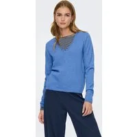 ONLY V-Ausschnitt-Pullover ONLLOYAL LIFE LS V-NECK PULLO KNT NOOS Materialmix
