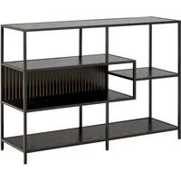 ACTONA GROUP Bücherregal Seaford, Standregal, Regal, Raumteiler, schwarzer Stahlrahmen, 5 Regale, Wendemodul, Breite 114 cm