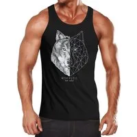 Neverless Tanktop Herren Tank-Top Wolf Polygon Kunst Grafik Tiermotiv Printshirt Muskelshirt Muscle Shirt Neverless® mit Print