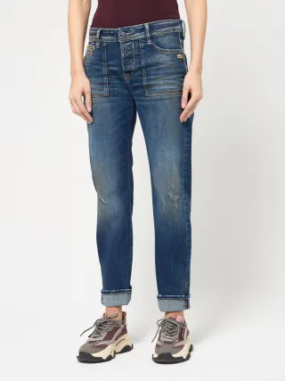 GANG Damen Jeans 94NICA WORKER - boyfriend fit dusty midblue