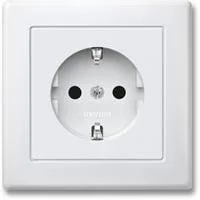 Schutzkontakt-Steckdose Schuko mit erhöhtem Berührungsschutz, Unterputz, 16 Ampere, 250 Volt weiß (matt), Retail