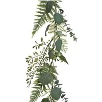 Kunstgirlande, Decoris season decorations, Künstliche Farn Eukalyptus Girlande 20x180cm Grün